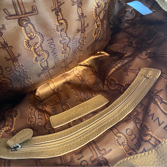 Tignanello Camel Tan Leather Double Handled Shoulder Bag - NWOT - Picture 14 of 15
